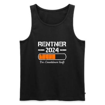 Rentner 2024 Der Countdown Läuft Rente 2024 - Männer Premium Bio Tank Top - Schwarz - Vorne - Michal (187cm)