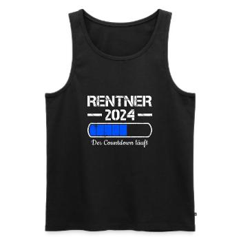 Rentner 2024 Der Countdown Läuft Rente 2024 - Männer Premium Bio Tank Top - Schwarz - Vorne - Michal (187cm)