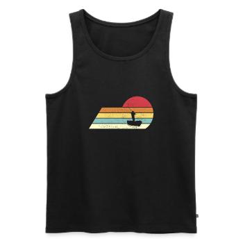 Angler Fischer Geschenk Retro - Männer Premium Bio Tank Top - Schwarz - Vorne - Michal (187cm)