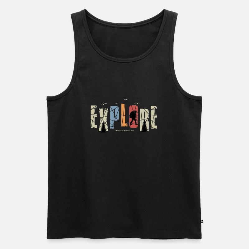 Explore - Männer Premium Bio Tank Top - Schwarz