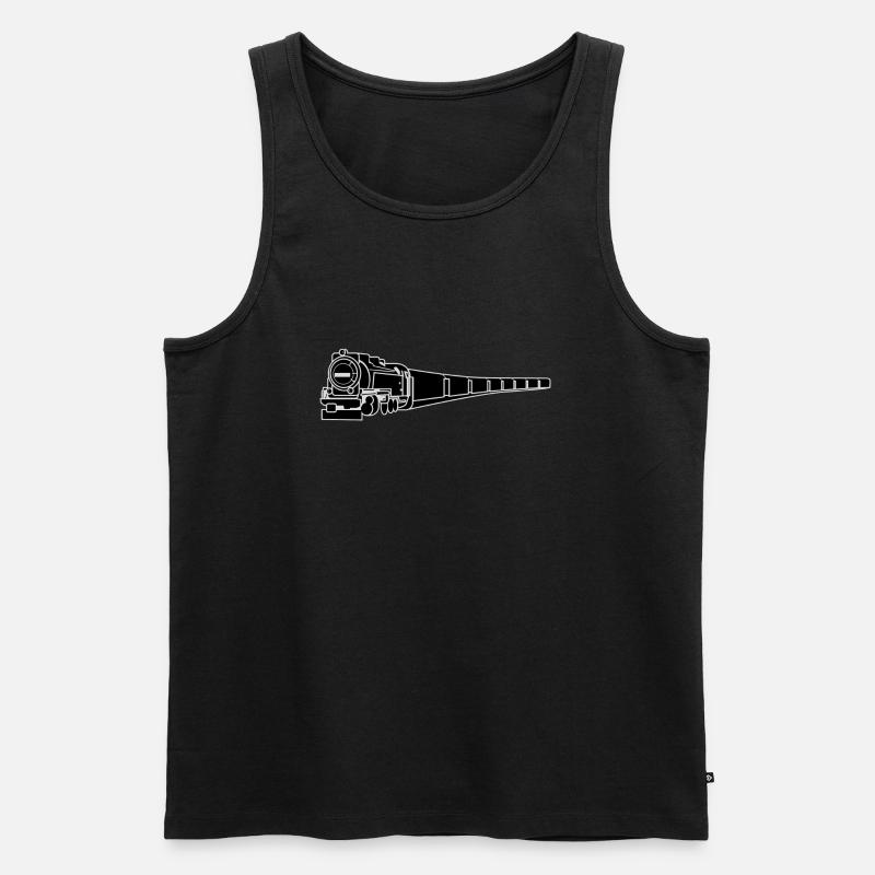 vinted retro railway train - Männer Premium Bio Tank Top - Schwarz