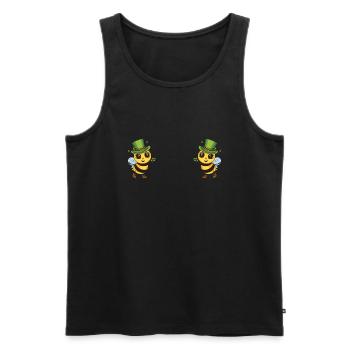 Biene mit Kleeblatt Brüste T-Shirt Irish Boobies St - Männer Premium Bio Tank Top - Schwarz - Vorne - Michal (187cm)