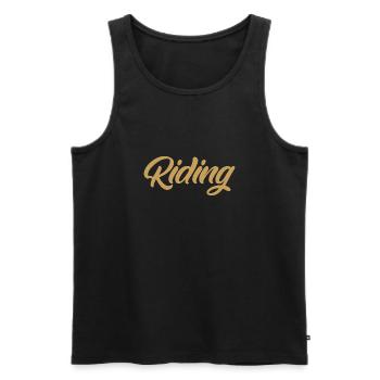 Riding - Riding - Horse - Horses - Slogan - Saying - Men's Premium Organic Tank Top - black - Front - Michal (187cm)