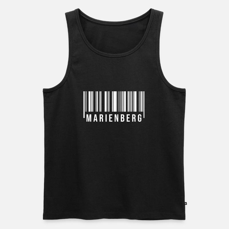 Erzgebirge Strichcode Marienberg - Männer Premium Bio Tank Top - Schwarz