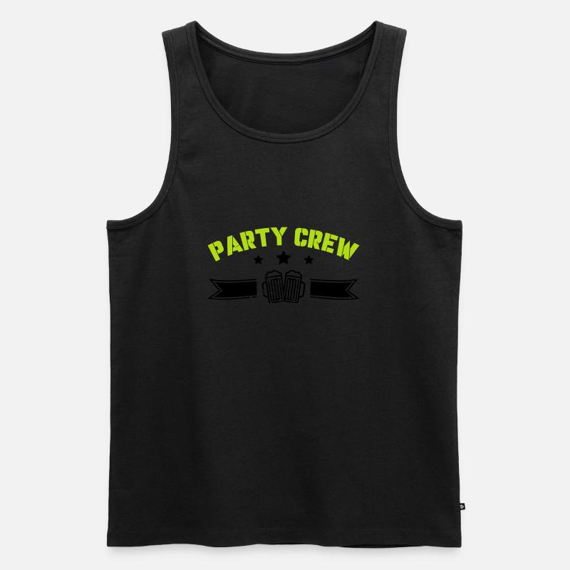 party crew - Männer Premium Bio Tank Top - Schwarz