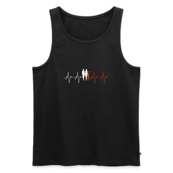 Familie Herzschlag Kinder Eltern - Männer Premium Bio Tank Top - Schwarz - Vorne - Michal (187cm)