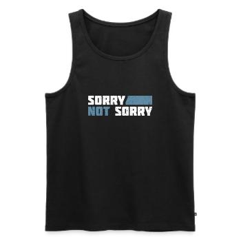 Sorry Not Sorry. Ironic and Funny Design - Men's Premium Organic Tank Top - black - Front - AI Model Male 178 light (178cm)