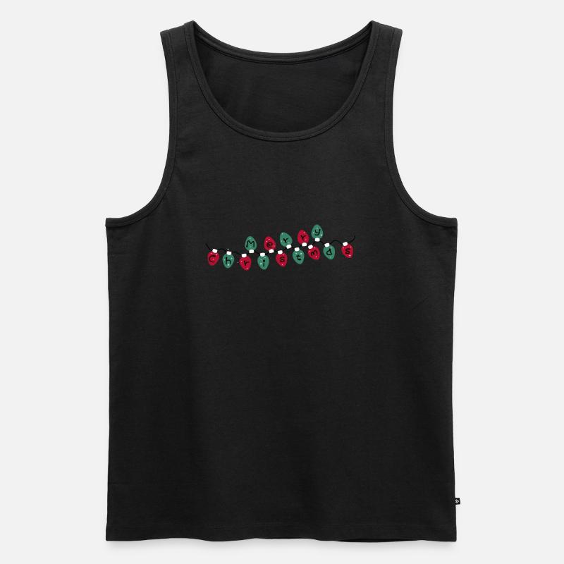 FROHE WEIHNACHTSLICHTER - Männer Premium Bio Tank Top - Schwarz