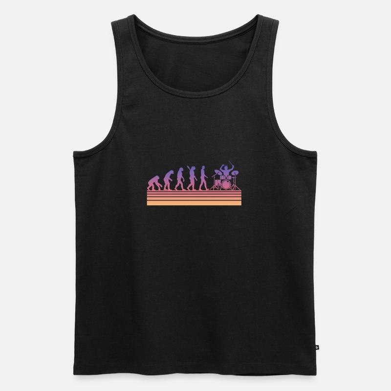Schlagzeug Schlagzeuger Evolution - Männer Premium Bio Tank Top - Schwarz
