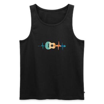 Heartbeat Guitar - Men's Premium Organic Tank Top - black - Front - Michal (187cm)