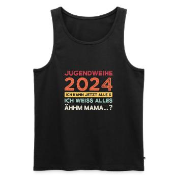 Jugendweihe 2024 Jugend Jugendfeier 2024 Geschenk - Männer Premium Bio Tank Top - Schwarz - Vorne - Michal (187cm)