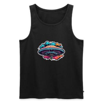 Alien / Spaceship / UFO / Area 51 / All / Mars - Men's Premium Organic Tank Top - black - Front - AI Model Male 178 light (178cm)