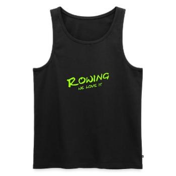 Aviron - On adore - Sport - Aviron Rower Rudern - Débardeur bio Premium Homme - noir - Devant - AI Model Male 178 light (178cm)