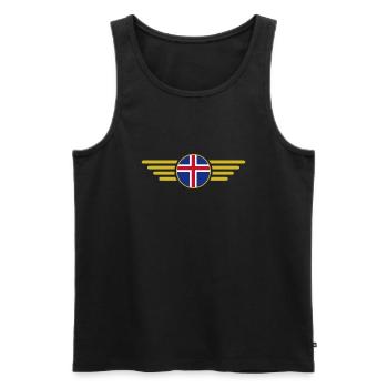 J’aime l’Islande T-shirt design de style élégance - Débardeur bio Premium Homme - noir - Devant - Michal (187cm)