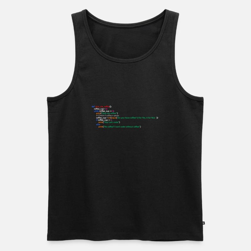 Coffee, Programming, Funny, Coffee - Men's Premium Organic Tank Top - black