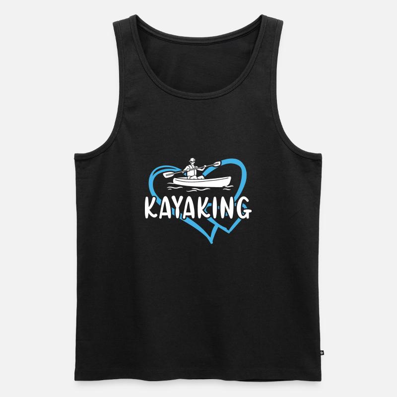 Kayaker Heart Kayaking - Männer Premium Bio Tank Top - Schwarz