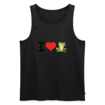 J’adore les grenouilles - Frog Memes - Débardeur bio Premium Homme - noir - Devant - AI Model Male 178 light (178cm)