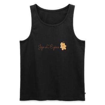 Logo marque Jéjé L'Épicé - Débardeur bio Premium Homme - noir - Devant - Michal (187cm)