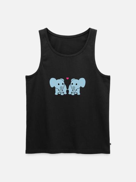 Verliebte Elefanten - Männer Premium Bio Tank Top - Schwarz