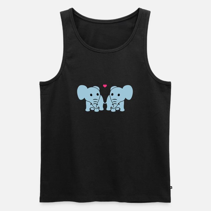 Les éléphants dans l'amour - Débardeur bio Premium Homme - noir
