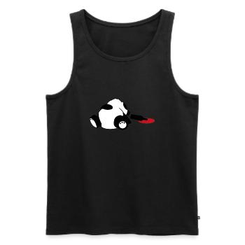 betrunkener pandabär - Männer Premium Bio Tank Top - Schwarz - Vorne - Michal (187cm)