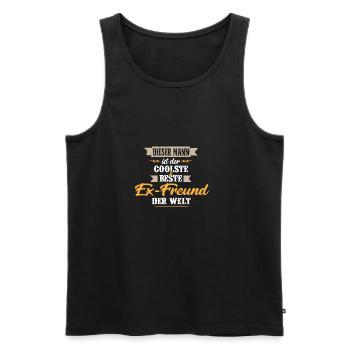 Dieser MANN - der coolste Ex-Freund der Welt - Männer Premium Bio Tank Top - Schwarz - Vorne - Michal (187cm)