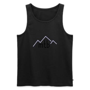 mtb text + berge - Männer Premium Bio Tank Top - Schwarz - Vorne - Michal (187cm)