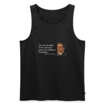 Ludwig Thoma citation - Débardeur bio Premium Homme - noir - Devant - AI Model Male 178 light (178cm)
