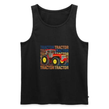 tractor - Men's Premium Organic Tank Top - black - Front - Michal (187cm)