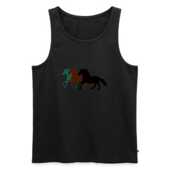 drei_pferde_pferd - Débardeur bio Premium Homme - noir - Devant - Michal (187cm)