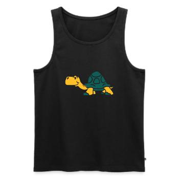 Vieille tortue de petit dessin animé - Débardeur bio Premium Homme - noir - Devant - Michal (187cm)