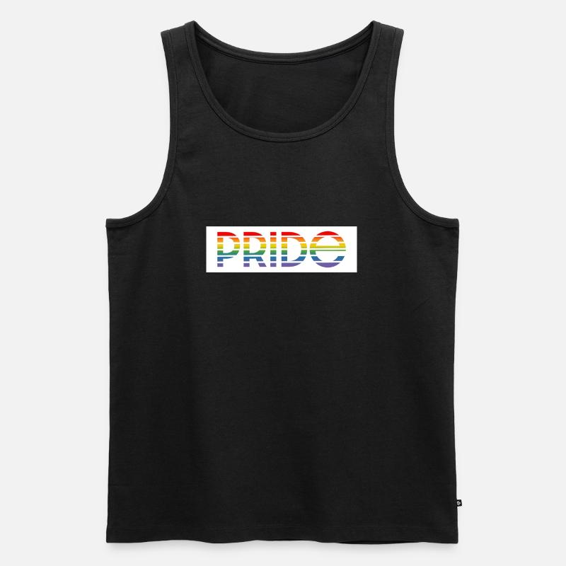 Fond blanc arc-en-ciel Pride - Débardeur bio Premium Homme - noir