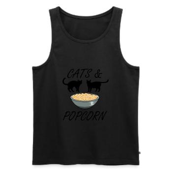Chats et Popcorn Kitty Ironic Saying Films - Débardeur bio Premium Homme - noir - Devant - Michal (187cm)