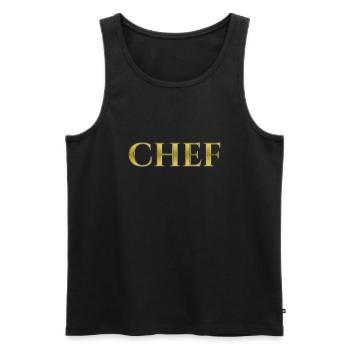 CHEF - Männer Premium Bio Tank Top - Schwarz - Vorne - Michal (187cm)