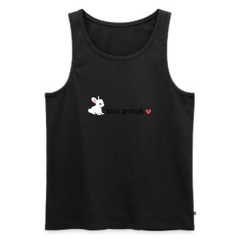 sauver les animaux animal lapin cœur bien-être animal - Débardeur bio Premium Homme - noir - Devant - Michal (187cm)