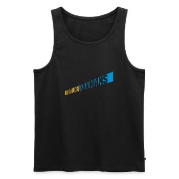 se battre comme citation des ukrainiens - Débardeur bio Premium Homme - noir - Devant - AI Model Male 178 light (178cm)