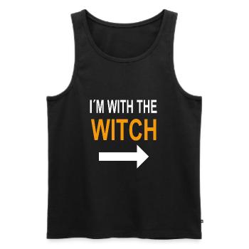 I'm With The Witch Halloween Kostüm - Männer Premium Bio Tank Top - Schwarz - Vorne - AI Model Male 178 light (178cm)