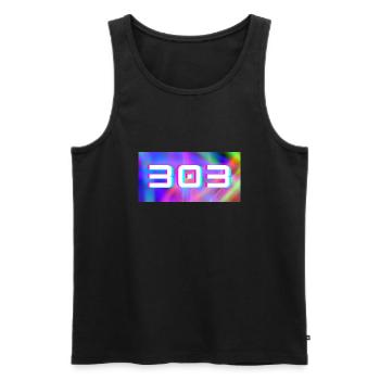 Super303 - Männer Premium Bio Tank Top - Schwarz - Vorne - Michal (187cm)