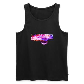 Crystal ball in the play of lights - Men's Premium Organic Tank Top - black - Front - AI Model Male 178 light (178cm)