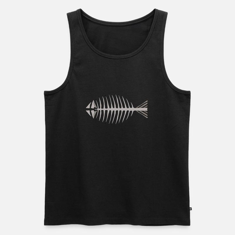 Fischskelett - Männer Premium Bio Tank Top - Schwarz