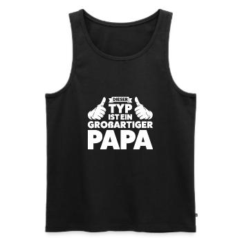 Vater Papa Vätern Geschenk - Männer Premium Bio Tank Top - Schwarz - Vorne - Michal (187cm)