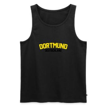 Dortmund - Männer Premium Bio Tank Top - Schwarz - Vorne - AI Model Male 178 light (178cm)