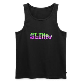 Slime green - Männer Premium Bio Tank Top - Schwarz - Vorne - Michal (187cm)