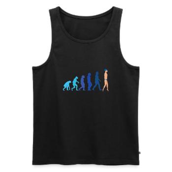 Schwimmer Evolution Schwimmbad Wassersport - Männer Premium Bio Tank Top - Schwarz - Vorne - AI Model Male 178 light (178cm)