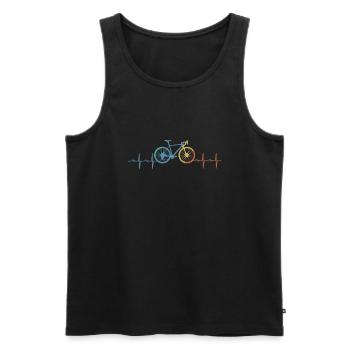 Bike Heartbeat Gift Hobby - Men's Premium Organic Tank Top - black - Front - Michal (187cm)