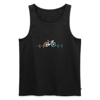 Fahrrad Herzschlag Retro Radfahrer - Männer Premium Bio Tank Top - Schwarz - Vorne - AI Model Male 178 light (178cm)