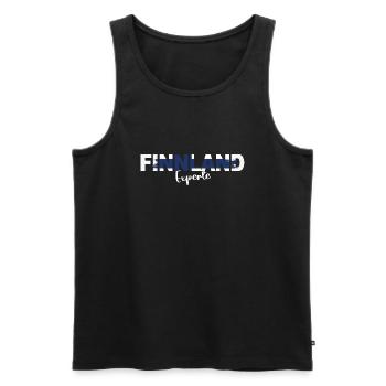 Finnland Experte Flagge Urlaub Geschenk - Männer Premium Bio Tank Top - Schwarz - Vorne - Michal (187cm)
