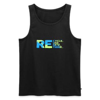 ReCycle ReUse ReNew ReThink - Männer Premium Bio Tank Top - Schwarz - Vorne - AI Model Male 178 light (178cm)