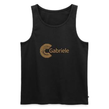 Für Gabriele - Männer Premium Bio Tank Top - Schwarz - Vorne - Michal (187cm)