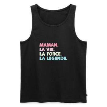 Maman la vie la force - Débardeur bio Premium Homme - noir - Devant - Michal (187cm)